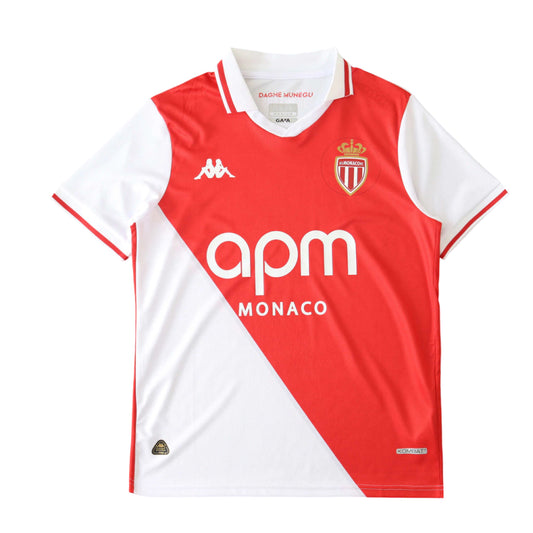 Camisa Mônaco Titular Home I 24/25 Torcedor Masculina - Branco e Vermelho
