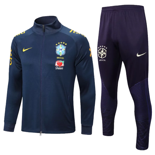 Agasalho de Viagem Seleção Brasil - Masculino - Marinho Com Patrocinio
